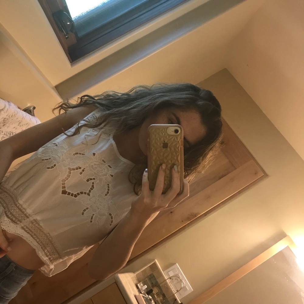 Loose lace detail top from LF